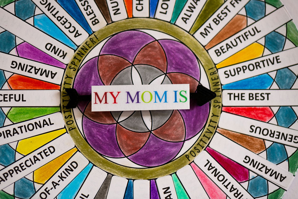 Color in the Design and Add Your Favorite Words to Describe Your Mom